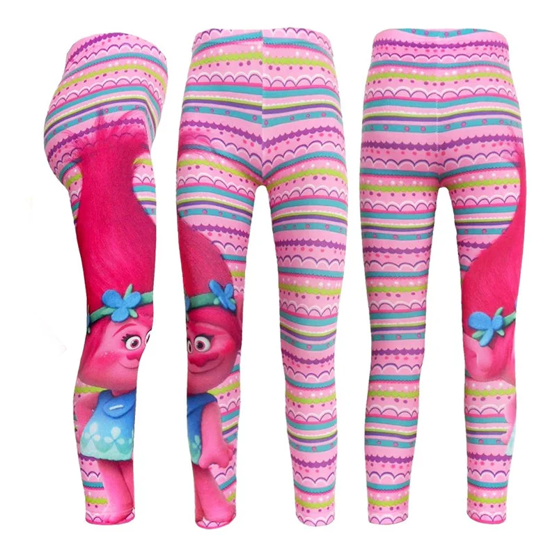 

Baby Leggins Cosplay Trolls Pants Poppy Costume Girls Leggings Girls Clothes 10-12 Year Cartoon Printing Classic Casual Style