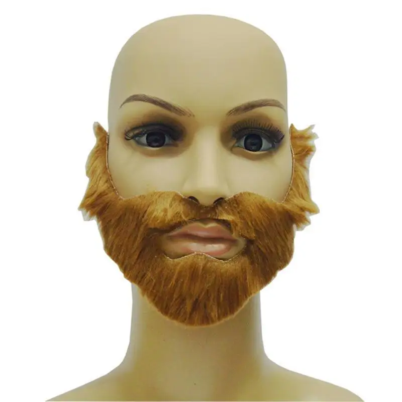 Fake Mustaches Adult Men Fake Beard Brown Halloween Beard Mustache With