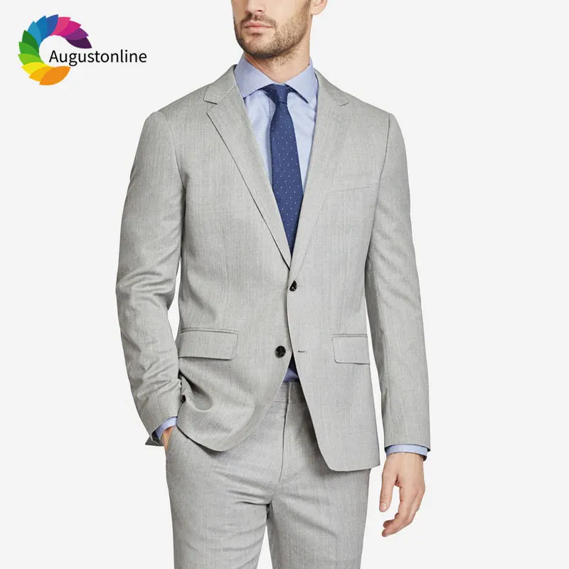 

Latest Coat Pants Designs Grey Men Suits for Wedding Suits Blazers Jacket 2 Piece Slim Fit Groom Tuxedos Casual Groomsmen Suit
