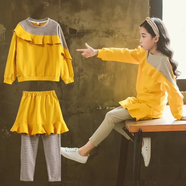 

2018 Baby Girls Clothing Sets Autumn Costume for Girls Clothes Long Sleeve Children Clothing for Girls Sweatshirts + Leggings 12
