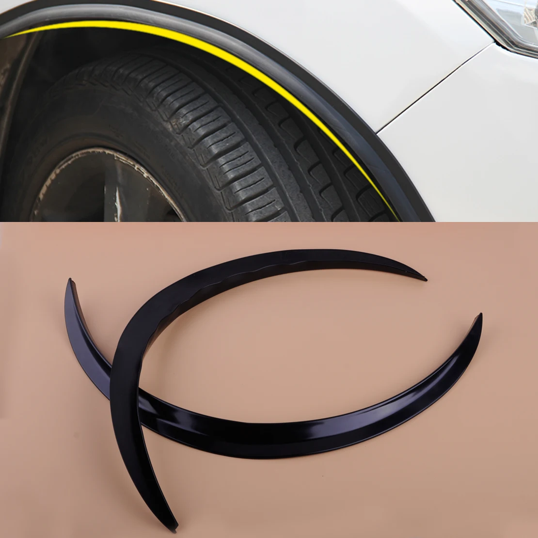 2pcs Car Wheel Arch Guard Trim Anti rub Fender Flare Wheel Eyebrow