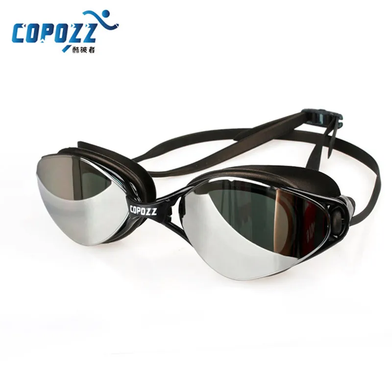 COPOZZ جديد المهنية نظارات الوقاية للسباحة مكافحة الضباب فوق البنفسجية قابل للتعديل تصفيح الرجال النساء للماء سيليكون نظارات الكبار نظارات
