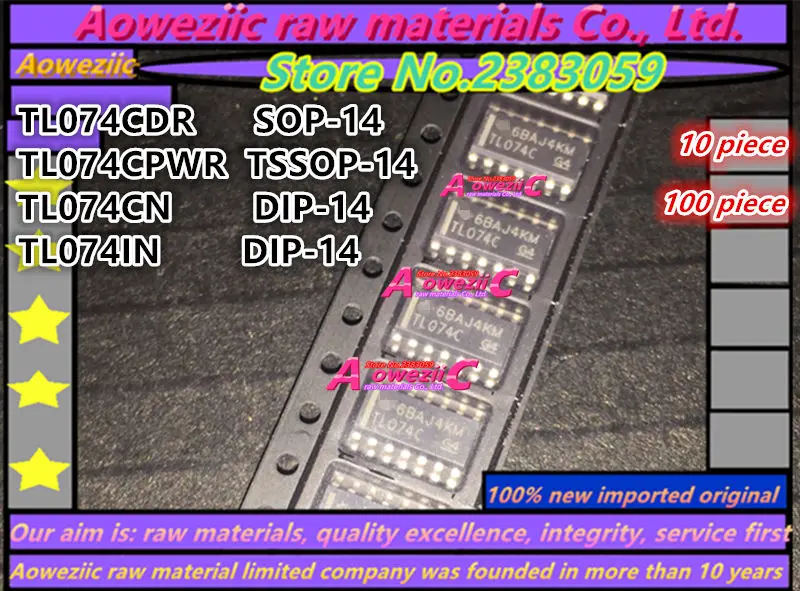 Aoweziic новая импортная оригинальная TL074CDR TL074C лапками углублением SOP-14 TL074CPWR T074 TSSOP-14 TL074CN TL074IN DIP-14 операционный усилитель