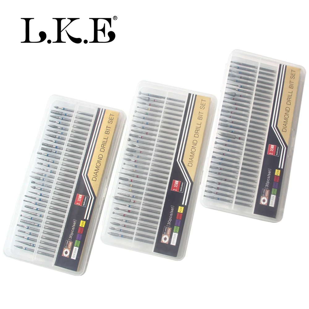 

Diamond Nail Drill Bit 30 Pcs Per Sets In Nail Art Equipment Spiral Carbide Polishing Head Manicure Milling Cutters Tools