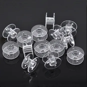 

100Pcs Transparent Plastic Spools Machine Bobbin Case Thread String Tools Accessories 20x11mm