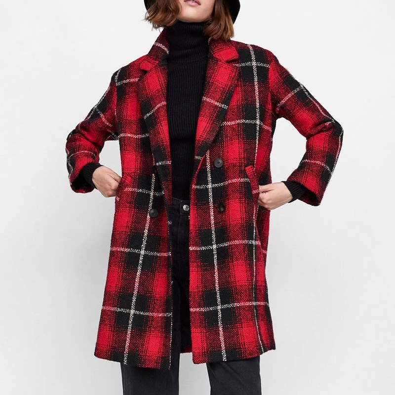Oyk8674 2018 Automne Et D Hiver Femmes Za Style Plaid Veste A Carreaux Manteau Femmes Automne Tops Femme Manteau De Survetement Veste Aliexpress