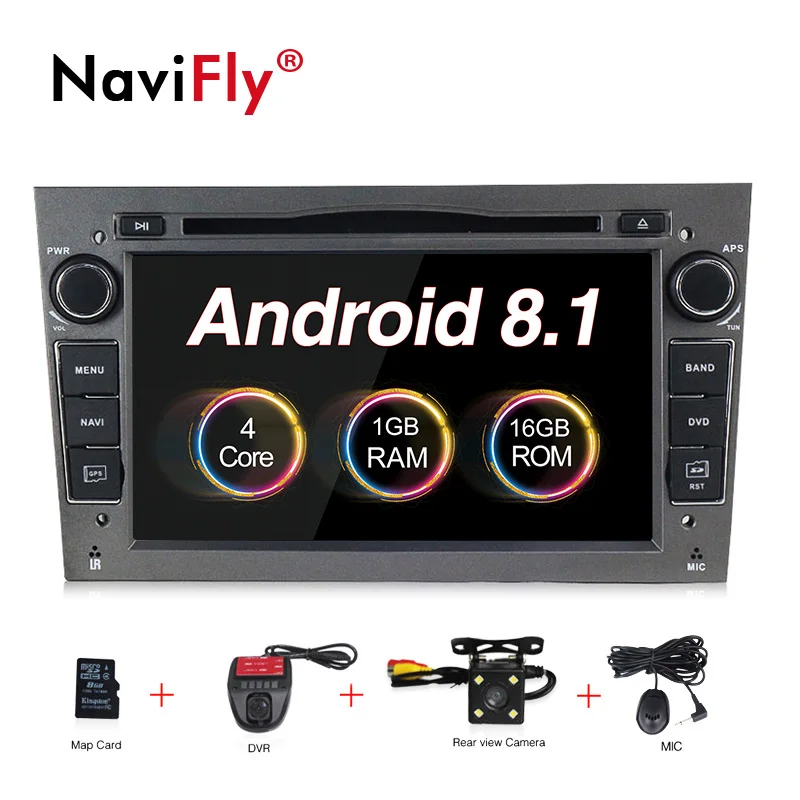 Top 2DIN Android8.1 HD screen 1024*600 Car multimedia player for Opel Astra Vectra Antara Zafira Corsa with radio gps dvd player 0