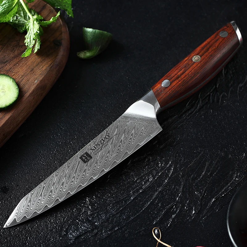  XINZUO 6 PCS Kitchen Knife Cooking Sets Japanese Damascus Steel Kitchen Knives Chef Slicing Santoku - 33036567180