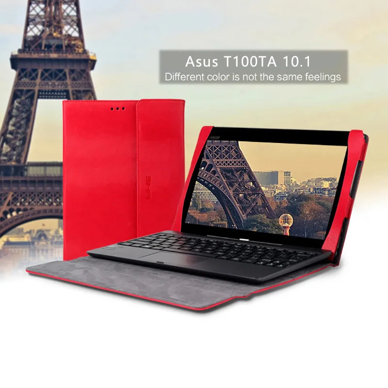 Premium PU Leather Keyboard Portfolio Stand Tablet Cover Case For ASUS