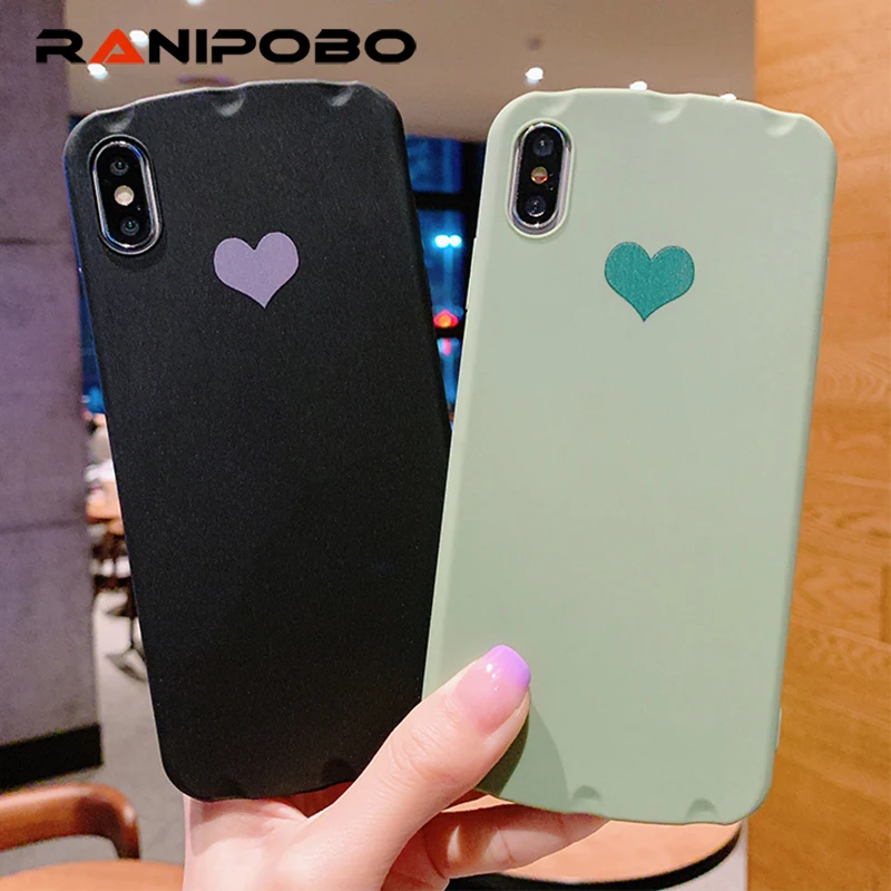 

Retro Love Heart Oval Phone Case For iphone XS Max XS 6 6S 7 8 Plus Fashion Soft TPU Silicone Cases Ultra Slim Green Pink Cover