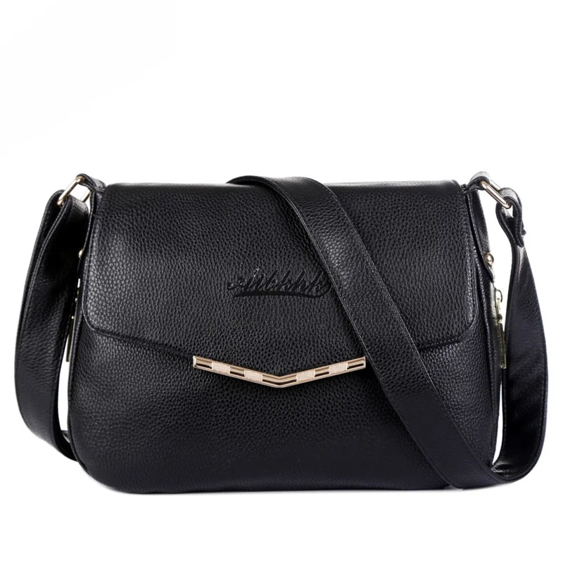 AIBKHK Новый моды Натуральная кожа Плеча Женщины Сумка Satchels Высокое Качество Твердые Леди Офис Посланник Сумки На Ремне 49ZA