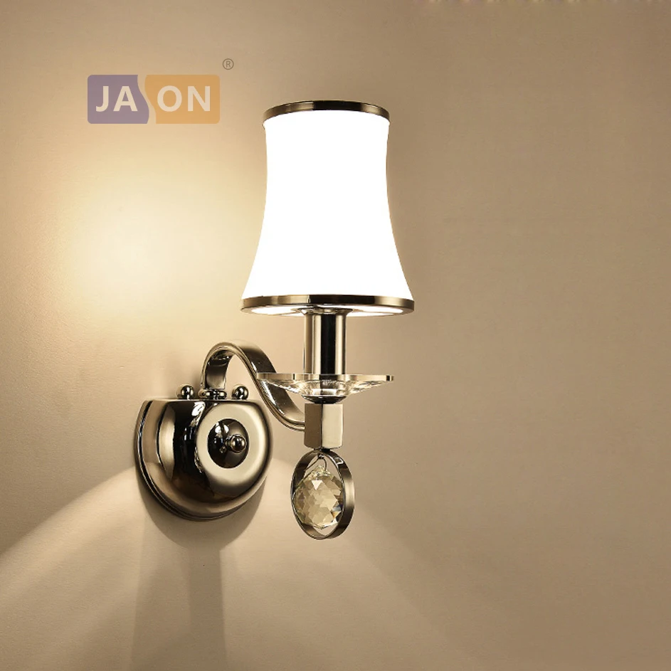 

led e14 Nordic Iron Glass Ceramic Chrome White LED Lamp LED Light Wall lamp Wall Light Wall Sconce For Bedroom