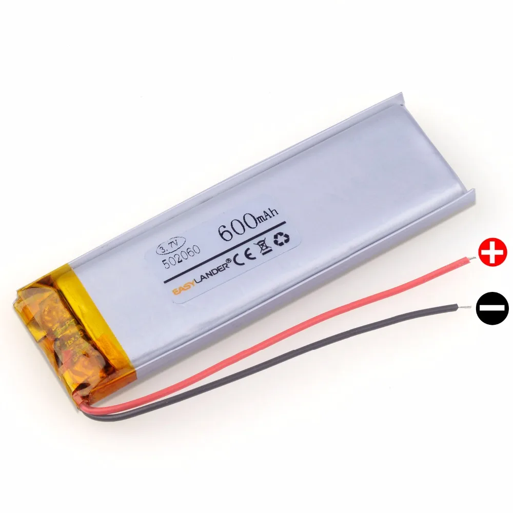 502060 3 7 В 600 мАч литий полимерный аккумулятор для GPS mp3 mp4 bluetooth слуховой аппарат