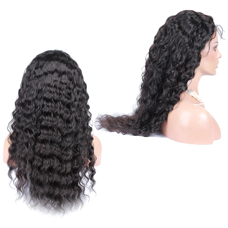 250 densidad 13X6 onda profunda de encaje completo pelucas de cabello humano para mujeres 360 peluca Frontal de encaje negro venvee de cabello Remy brasileño