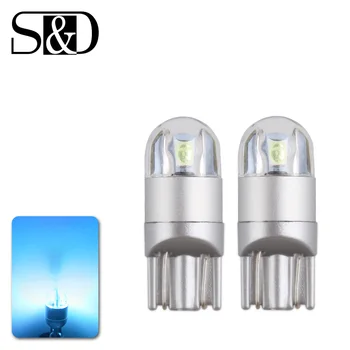 

10pcs T10 W5W LED Car Bulbs 3030 Chips 194 168 License Plate Lights Interior Lighting Instrument Lights 12V 5w Crystal Ice Blue