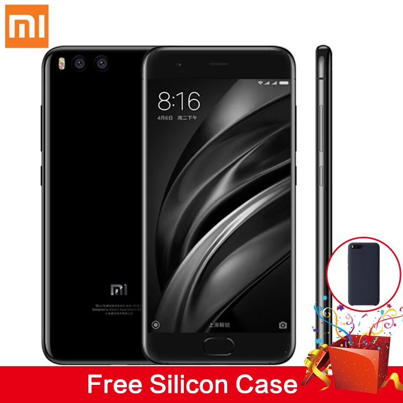 Original Xiaomi Mi 6 Mi6 Mobile Phone 6GB RAM 64GB Snapdragon 835 5.15" 12MP Octa Core 1920x1080p NFC Dual Cameras Fast Charge