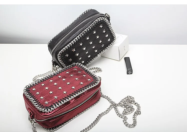 NIGEDU brand Small chain flap Crossbody Bag Female messenger bag Stella Star rivets Shoulder bag 2018 high quality Clutch purse Handbags (2)