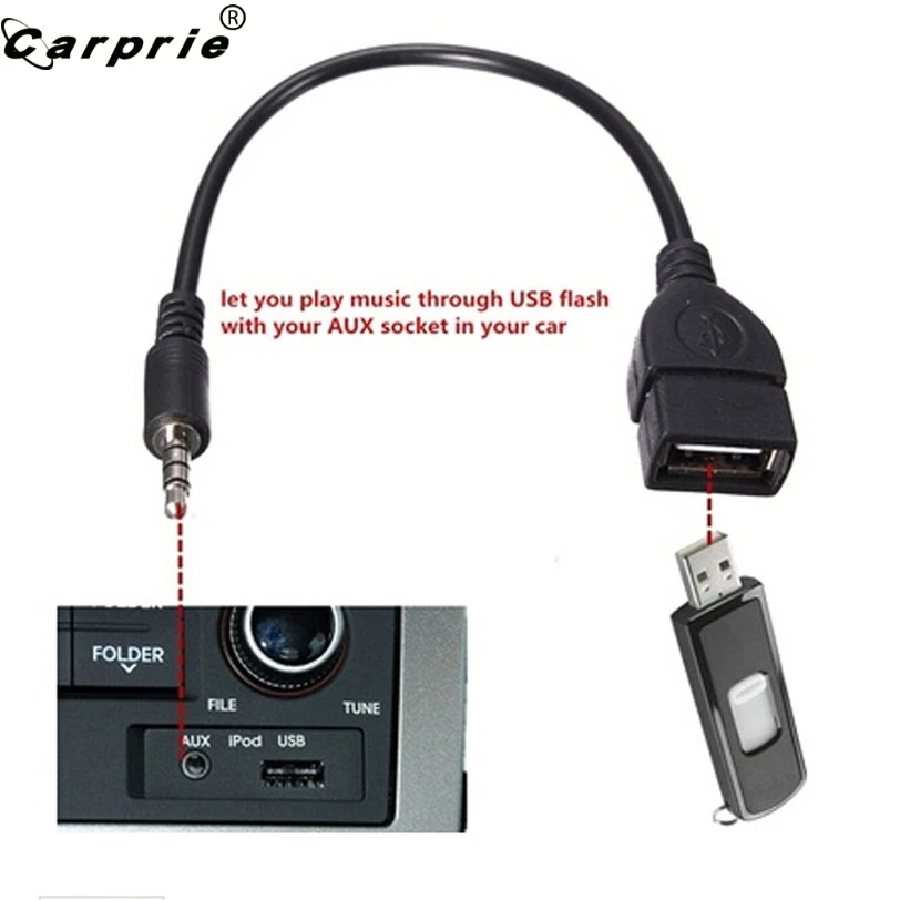 Кабель переходник CARPRIE со штекером 3 5 мм на гнездо USB 2 0 Type A OTG 90508|Компьютерные