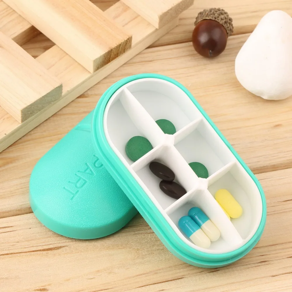 

2018 Pill Storage Box Portable Travel Emergency First Aid Kits 6-Slot Medical Pill Box Holder Medicine Drug Case for Security