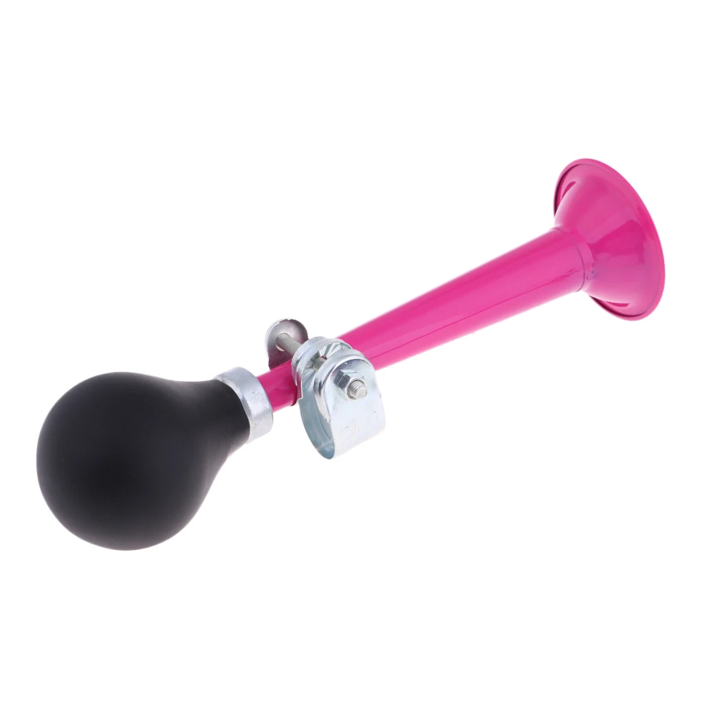 Kids Rubber Bulb Bike Air Horn Bugle with Front Basket Shopping Holder for Girls Bicycle Scooter Pink Purple