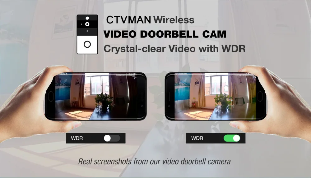 CTVMAN Wifi Doorbell Camera with Battery Doorphone IP Video Intercom Wireless Doorbell Cam with PIR SD Card 720p Waterproof12