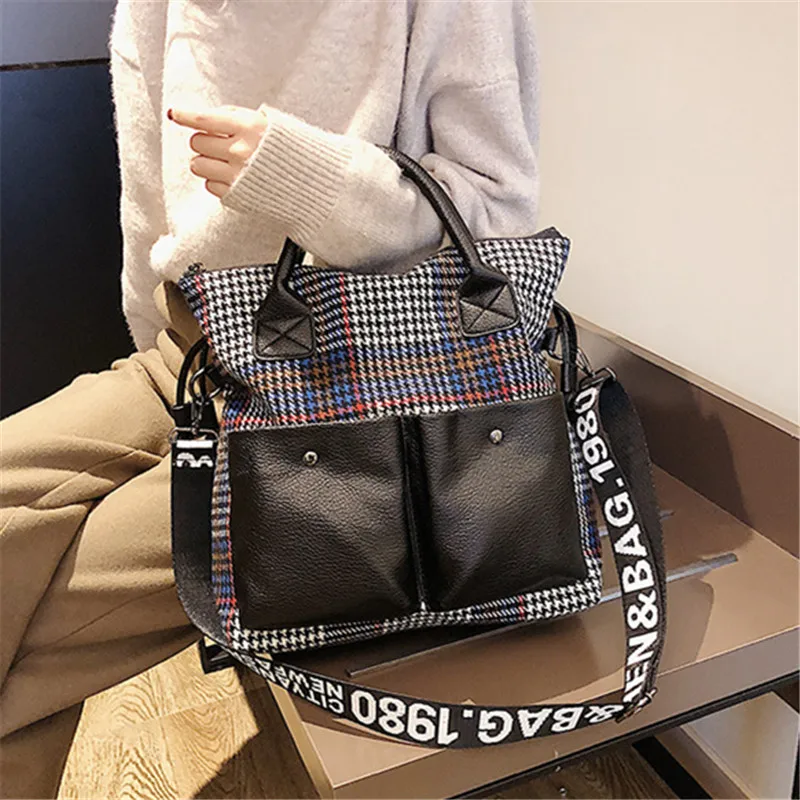 Женская дизайнерская сумка 2018 модные новые сумки высокого качества шерстяные Полоски Женские сумки-тоут для девочек через плечо