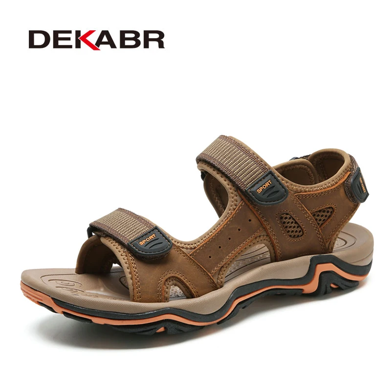 DEKABR Men Sandals Summer Cow Leather New For Beach Male Shoes Breathable Fashion Men's Casual Shoes Sandals Zapatos Hombre