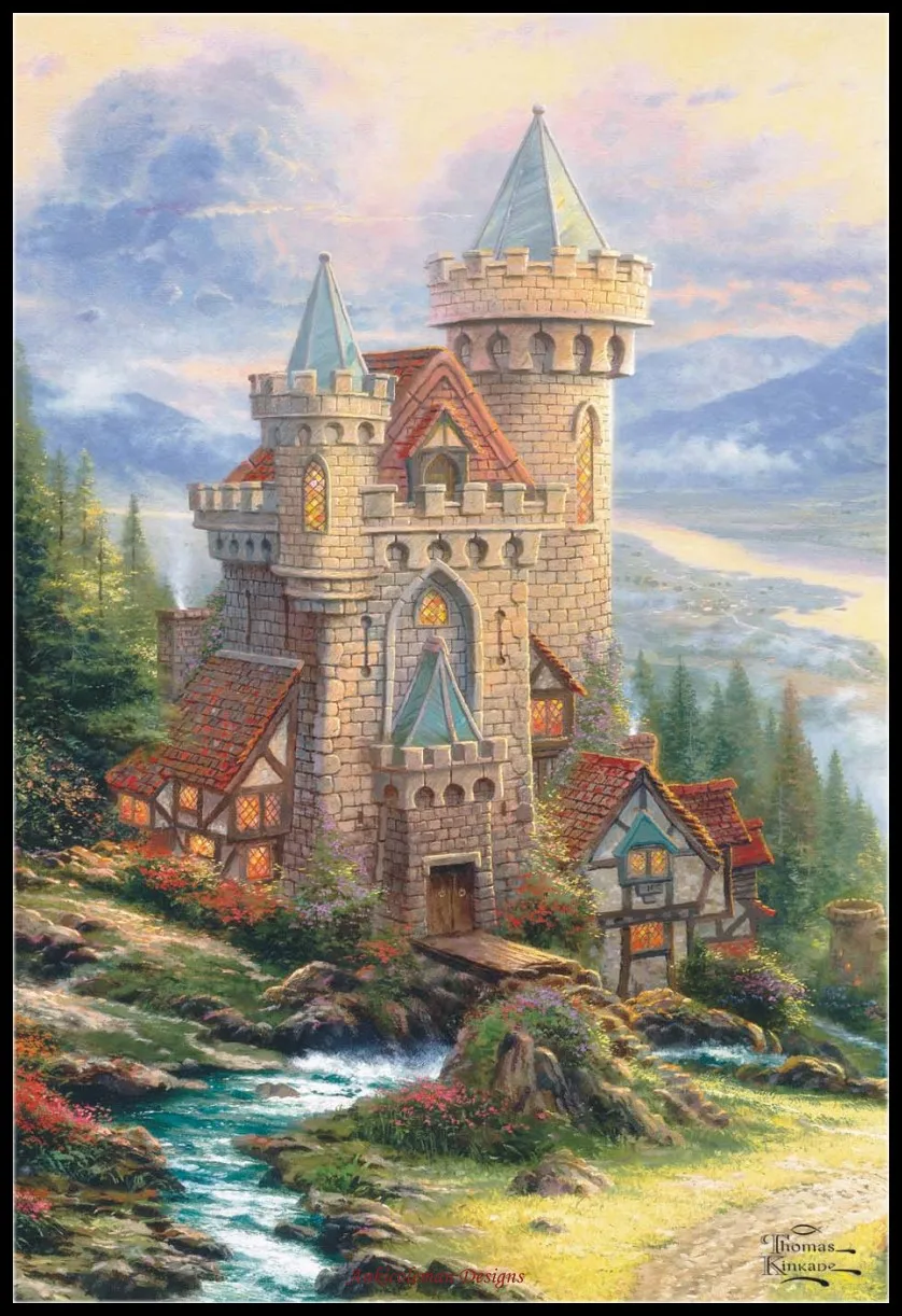 Картина замок в горах