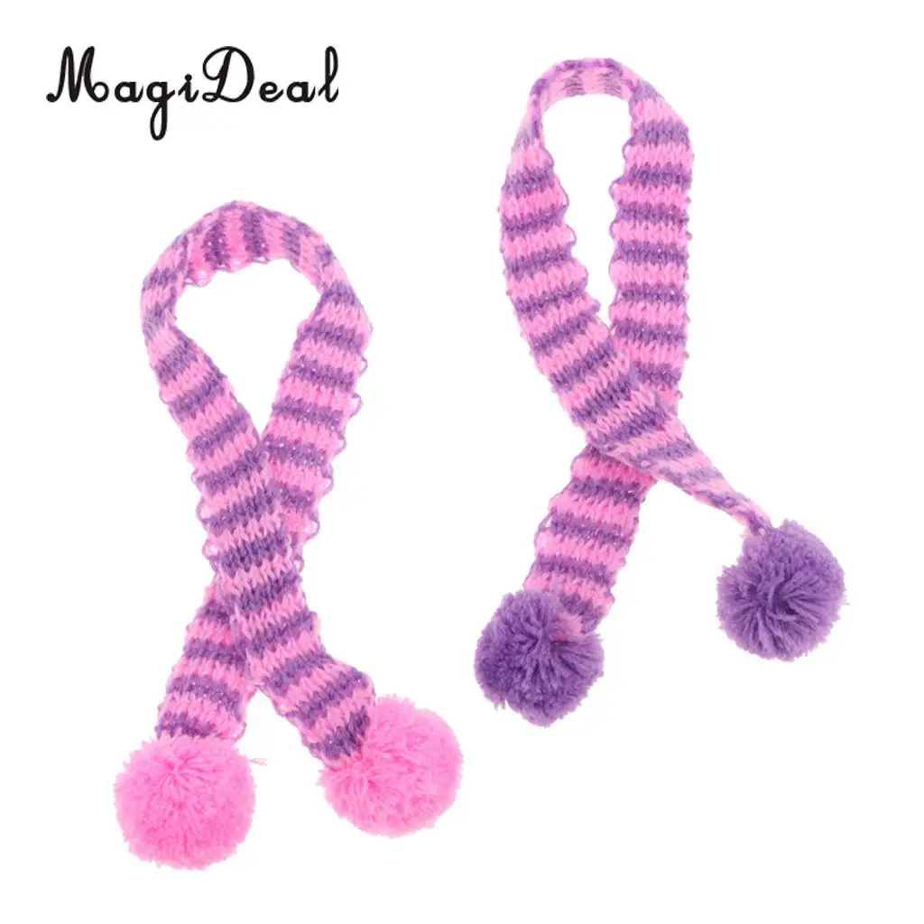 Lovely Soft Wool Winter Costume Accessories Knitted Hand-woven Long Scarf For   Fashion Doll Kid Gifts