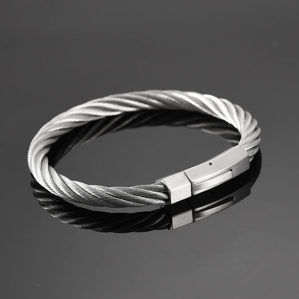 Gent's Stainless Steel Cable Bracelet 