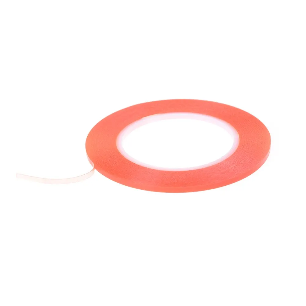 Strong Acrylic Adhesive PET Red Film Clear Double Side Tape No Trace For Phone Tablet LCD Screen Glass 4mm*0.2mm*25M