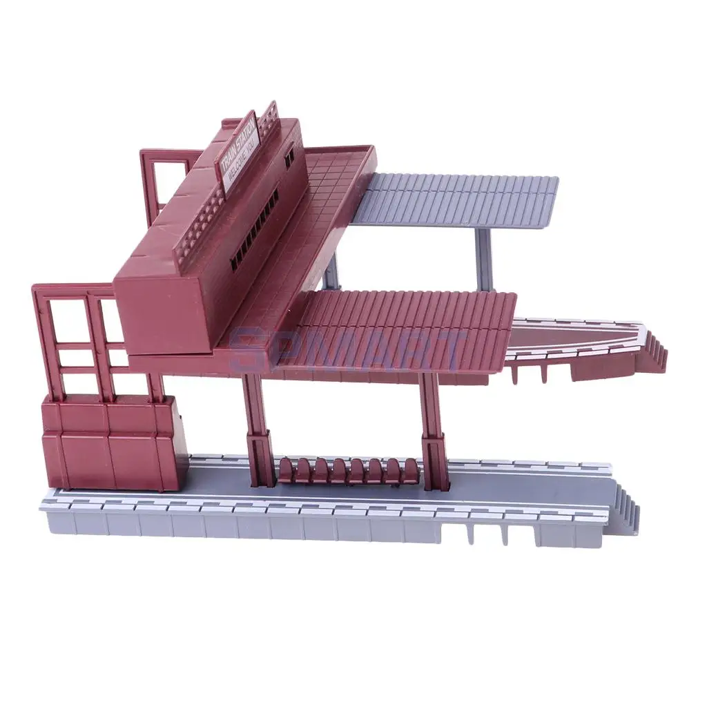 MagiDeal Plastic 1:87 Train Station Architectural Model Building Kit Railway Railroad Dioramas Layout Landscape