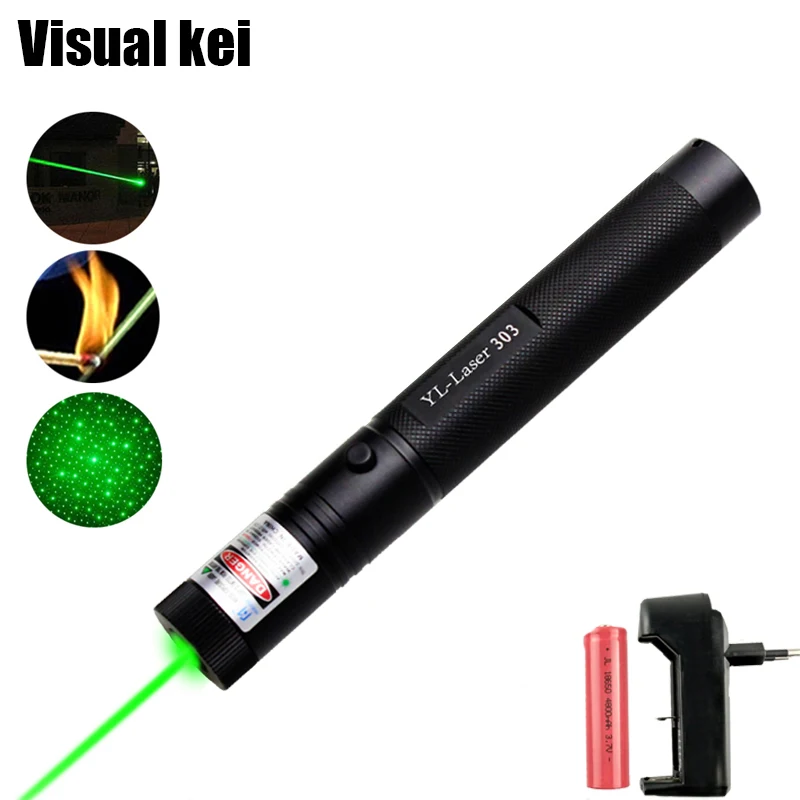 

High Power 1000mW Green YL 303 Laser Pointer 532nm Lazer Pointer verde Pen Light Burning Beam Burn Match For 18650 Battery