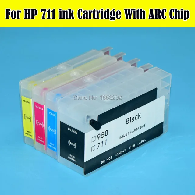8 PCS 711 Refillable Ink Cartridge For HP 711 With ARC Chips For HP Designjet T120 T520 Printer