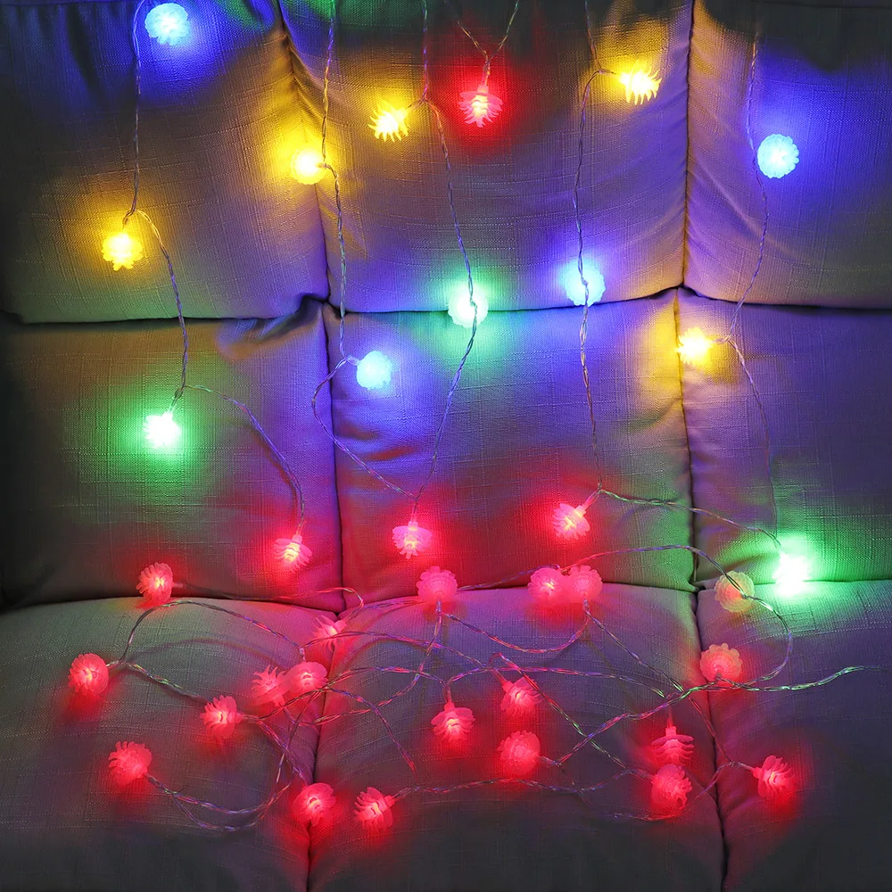 

Romantic 3M 20 LED String Fairy Light Christmas Tree LED Lights Colorful Pine Cone Garland Party Xmas Decoration Home Decal
