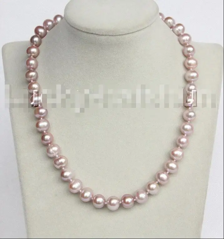 

FREE SHIPPING HOT sell new Style >>>>> luster natural 17" 11mm purple freshwater pearls necklace j11183