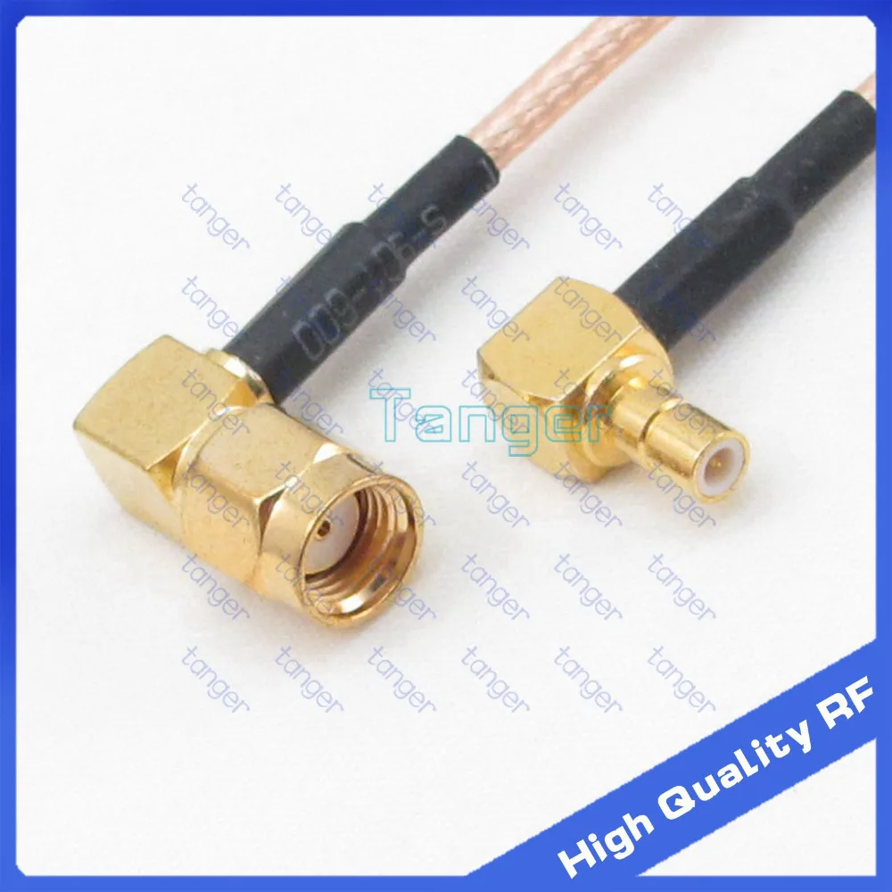 

Hot RP-SMA male connector to SMB male plug double right angle with 20cm 8" 8inch RF RG316 RF Coaxial Pigtail High Quality cable