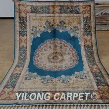 Yilong 5,6 'x8. 3' ручной работы персидский ковер Тебриз темно-синие ручной работы турецкий ковер(1863