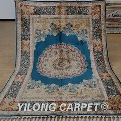 Yilong 5,6 'x8. 3' ручной работы персидский ковер Тебриз темно-синие ручной работы турецкий ковер (1863)