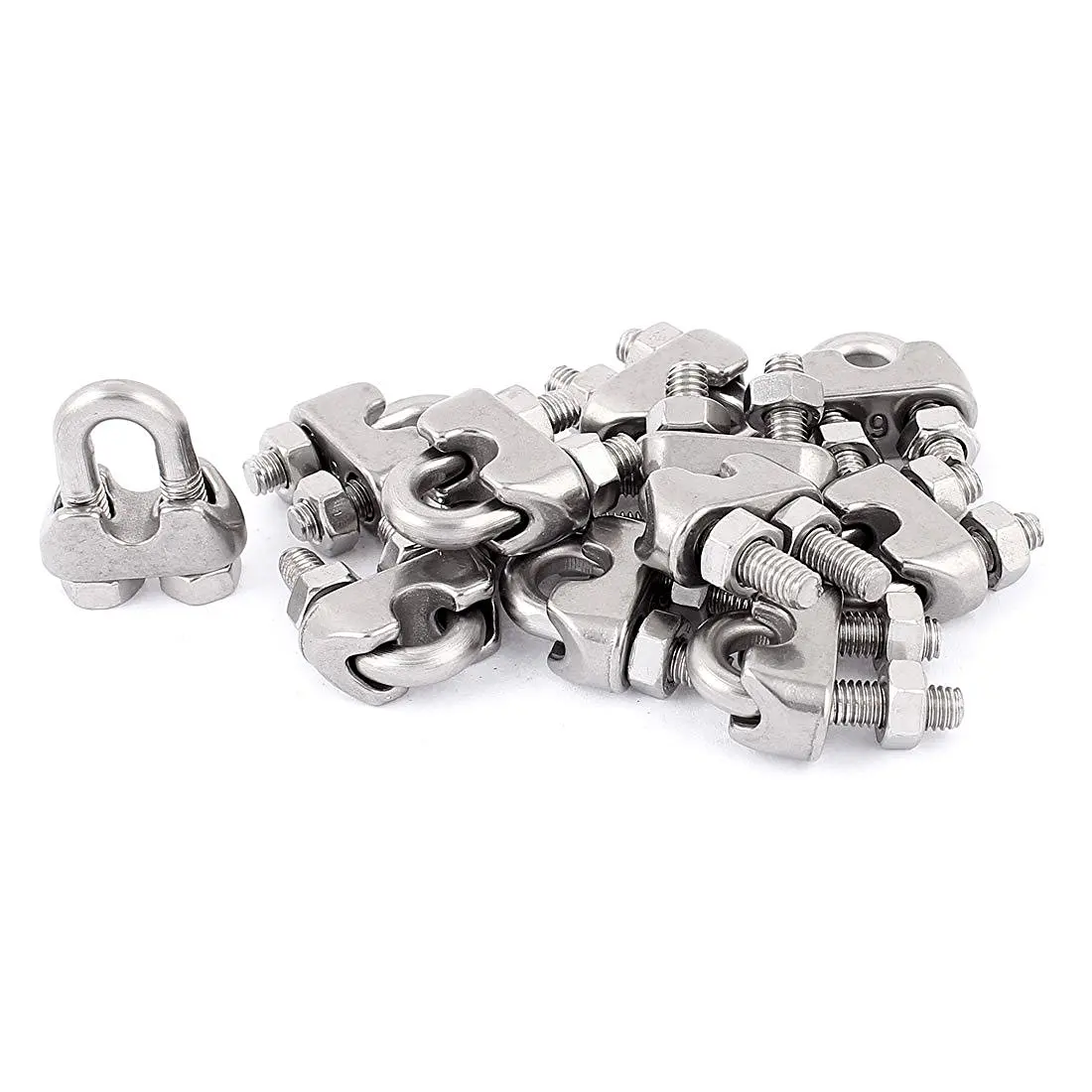 6mm 1/4 Inch Stainless Steel Wire Rope Cable Clamp Clips 12pcsin Cable Clips from Home