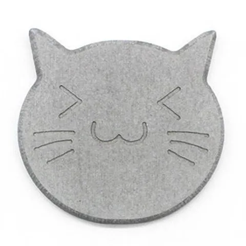 Hot Sell Cartoon Animal Drink Pads Cute Cat Silicone Dining Table Placemat Coaster Kitchen Accessories Mat Cup Bar Mug