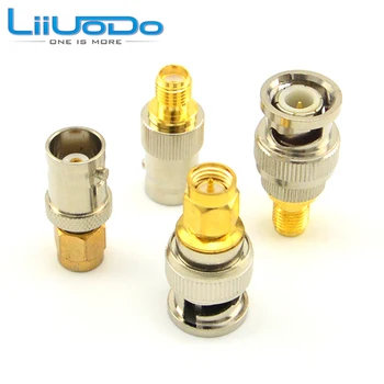 

10 Pieces BNC- SMA RF Adapter Kit SMA to BNC 4 Type Straight Nickel & Gold Plated BNC to SMA Male/Female