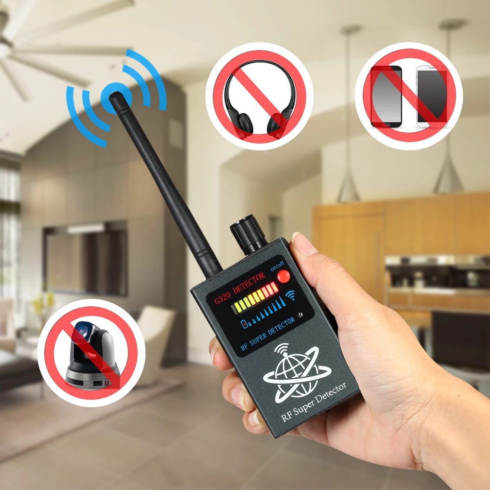 

RF Signal Detector Wireless Signal Radio Detectors Camera Auto-detection GPS Camera Finder for Detecting Eavesdropping Tracker