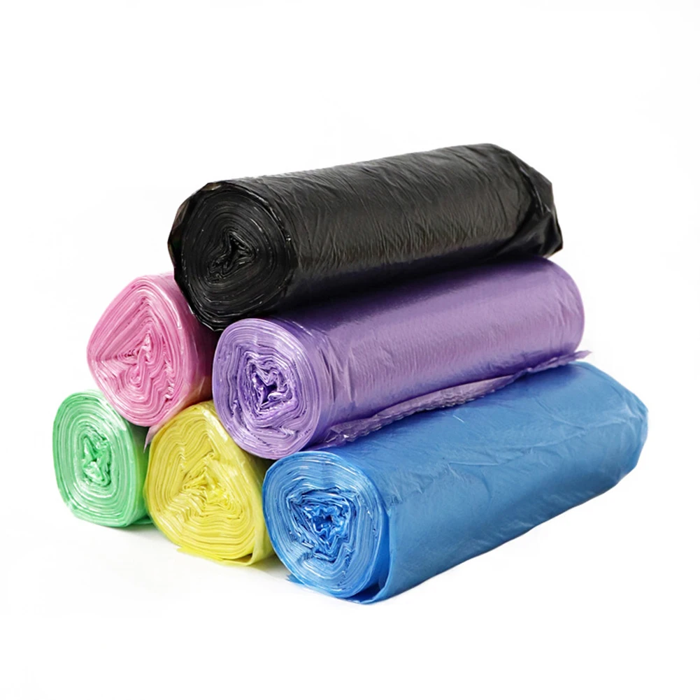 6 Colors Household 5 Rolls Disposable Rubbish Bin Liner Plastic Garbage Bag Roll Cover Home Waste Trash Storage Container Bags