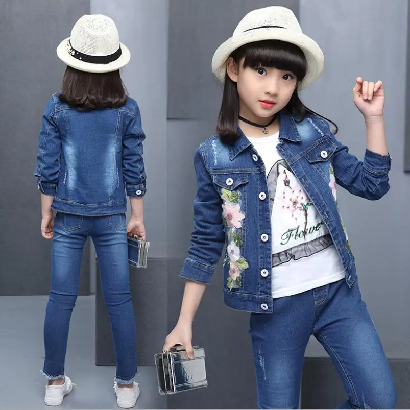 girls denim clothes sets