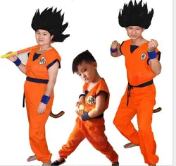 DragonBall Dragon Ball Z косплэй костюм для детей и взрослых размеры Сон Гоку хвост обучение DBZ Каме saiyan форма комплект