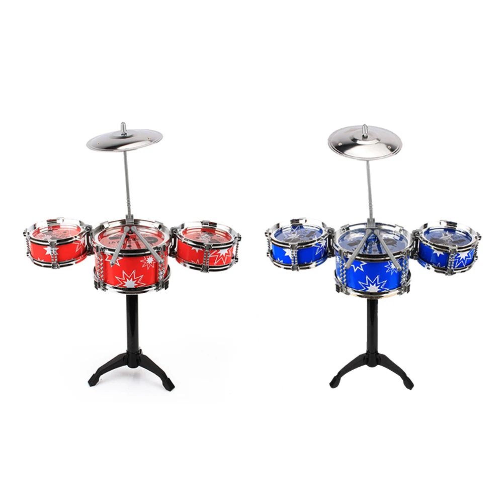 Children Kids Drum Set 3 Drums Toy Musical Instrument with Small Cymbal Drum Stick Early Learning Educational Toys for Children Children Kids Drum Set 3 Drums Toy Musical Instrument with Small Cymbal Drum Stick Early Learning Educational Toys for Children