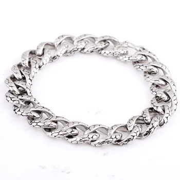 

Fashion Stainless Steel Link Chain Bracelet Men Vintage Friendship Totem Mens Bracelets 2016 Cool Brand Male Jewelry Wristband
