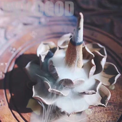 

Incense burner hand-made transparent ceramic craft lotus shape 30%off by PHILOGOD