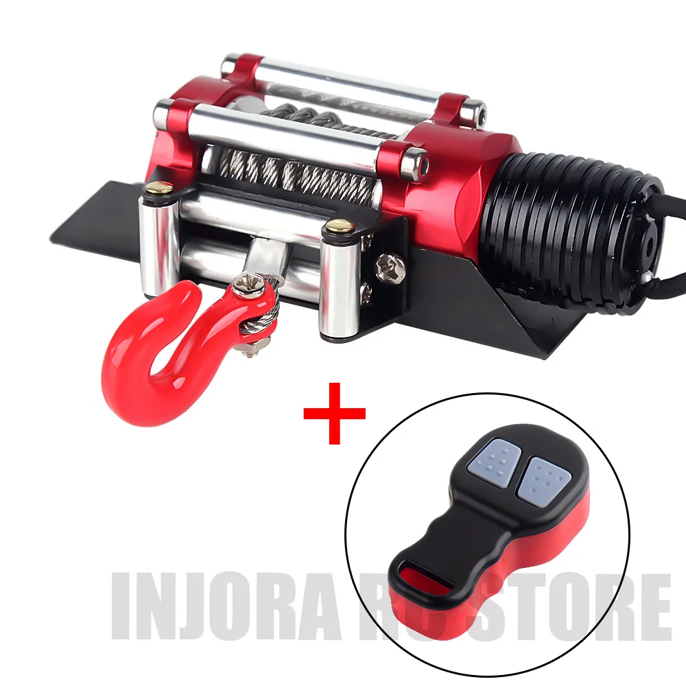 

Metal RC Car Electric Winch + Remote Control Receive Wireless for 1/10 RC Crawler Axial SCX10 90046 D90 Tamiya CC01 Traxxas